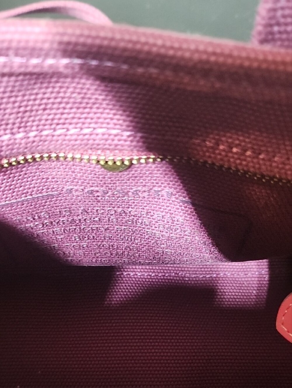 Coach Magenta Canvas Mini Tote with Turn-Lock - Picture 10 of 11